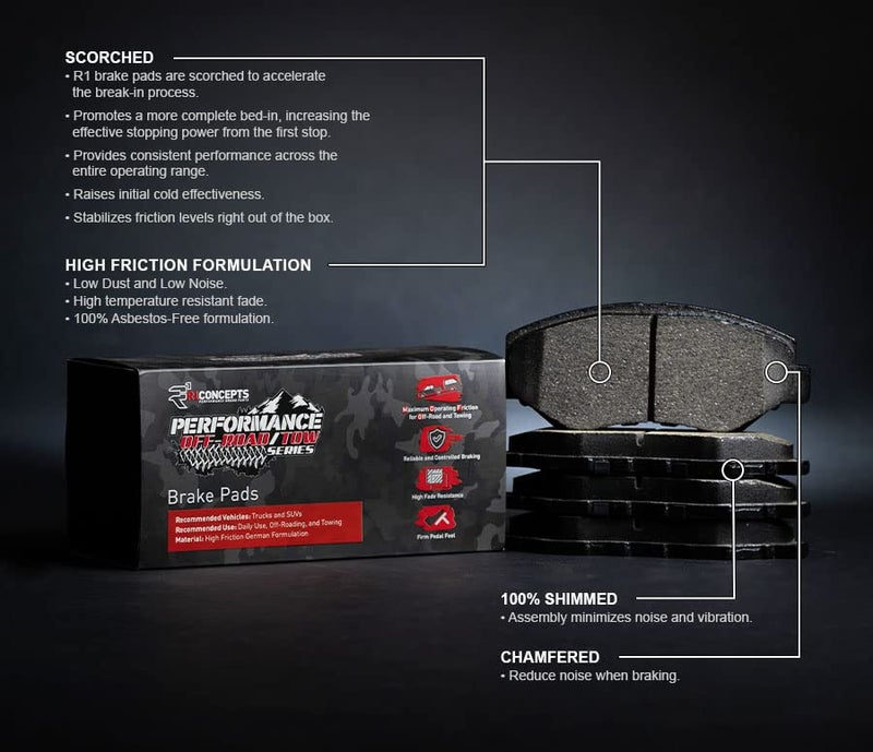 R1 Concepts Concepts Performance Off-Road/Tow Brake Pads 2400-0203-00 Front - Image 4